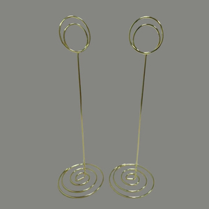 Grand porte-cartes rond doré en métal, parfait pour les numéros de table, les menus, les photos, les mariages et les événements. - Product Image 3