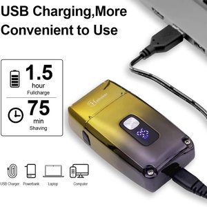 Rasoir électrique sans fil étanche IPX7 pour hommes, triple lame, tondeuse pour crâne chauve, rasoir facial, mode humide et sec, avec têtes de rechange - Product Image 5