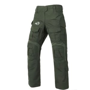 กางเกงคาร์โก้แนวยุทธวิธีกันน้ำสีเขียวมะกอกสำหรับผู้ชายสนับหัวเข่าแบบดึงกระเป๋าได้กางเกงคาร์โก้แบบลำลองสำหรับล่าสัตว์ - Product Image 3