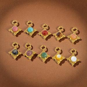 Colgante de encanto de lujo de piedras preciosas de obsidiana negra redonda de 6 MM para venta al por mayor-colgante de plata 925 - Product Image 2