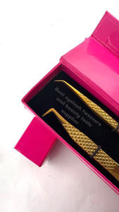 Pinzas para Pestañas GETUP BROSONS IMPEX de Alta Calidad, Diseño de Punta Lisa con Agarre de Diamante de Plasma Dorado de 45 Grados, Acero Inoxidable, Nuevo Diseño de Corte - Product Image 3