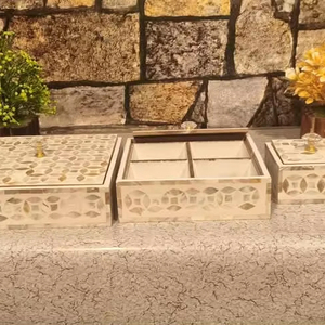 Decorative Food <b>Storage</b> Jar for Kitchen, Dining & Festive Gift Presentation Elegant Mother of Pearl Inlay Organizer Box - Product Image 1