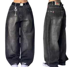 Pantaloni in Denim Cargo di cotone nero lavato in pietra moda Street Wear <span class=keywords><strong>Jeans</strong></span> da <span class=keywords><strong>donna</strong></span> con motivo estivo a gamba dritta - Product Image 6