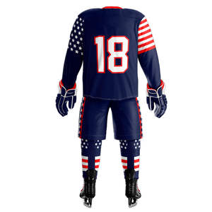 Qualité professionnelle Hommes Uniforme Hockey Sur Glace Maillot Confortable Respirant Ensembles Personnalisés En Gros Équipe Hockey Vêtements - Product Image 2