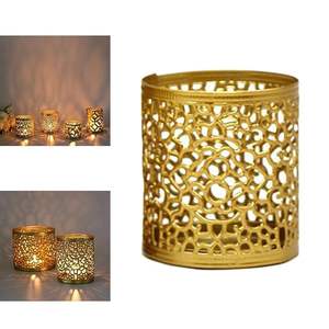 Juego de Portavelas Decorativos de Hierro Dorado al por Mayor para Jardín y Eventos al Aire Libre para Navidad - Product Image 4