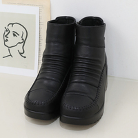 [JSHOE] Sepatu Boots Wanita Kulit Sapi Berlapis Bulu Domba Model Wedge Nyaman untuk Berjalan di Musim Dingin