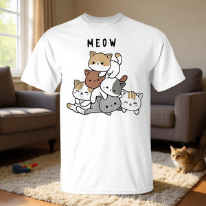 Camiseta con Diseño de Pila de Gatitos de Anime para Amantes de los Gatos, Promocional, con Pila de Gatitos Adorables - Product Image 3
