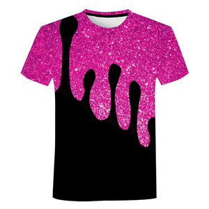 T-shirts pour hommes 100% coton en gros T-shirt extensible léger avec impression de paillettes - Product Image 2