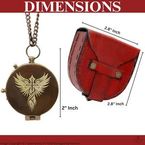 Brújula Antigua de Latón con Estuche de Cuero, Grabado 'Sé Valiente', Regalo de Navidad, Año Nuevo y Acción de Gracias para Hombres, Niños y Hijos - Product Image 2