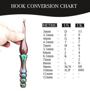 Mélange de résine Crochets en bois pour tricoter Poignées ergonomiques confortables Crochet Crochet Cadeaux pour elle - Product Image 2