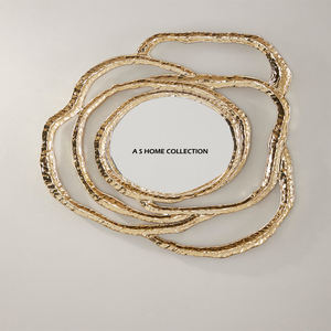 Latest Hot Selling Wholesale Home Decor Gold <b>square</b> Decorative Elegant Metal Design Wall <b>Mirror</b> - Product Image 4