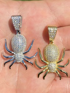 925 Starling Silver Pendant Rodio Moissanite Diamond Jewelry Tarantula Spider Iced Moissanite colgante Joyería personalizada - Product Image 3