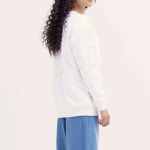 Sweat-shirt de qualité supérieure à texture lisse et à coupe décontractée en coton mélangé léger avec col rond - Product Image 4