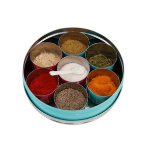 Caja de especias de acero inoxidable Color cobre martillado diseñador 11 piezas hierbas y especias utensilios de cocina usados - Product Image 4