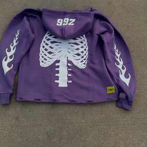 Sweat-shirts à capuche pour hommes en coton et élasthanne de haute qualité, personnalisables avec un logo imprimé à l'écran, ourlet brut, polaire surdimensionné, OEM - Product Image 5