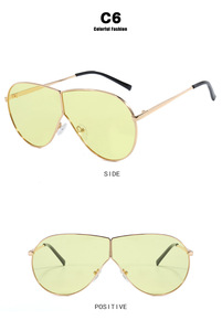 Fenyi venta al por mayor moda a prueba de viento marco grande de una pieza sombrilla personalidad calle tiro tendencia UV400 gafas de sol de Metal mujeres - Product Image 5
