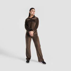 Pantalon décontracté Core Strive respirant et froissé, taille ajustable et taille mi-haute, grandes tailles et tailles 3XL (Marron) - Product Image 4