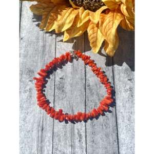 Handmade Bohemian <b>Beaded</b> <b>Bracelet</b>-Southwest Red Coral & Sterling <b>Silver</b> - Product Image 1