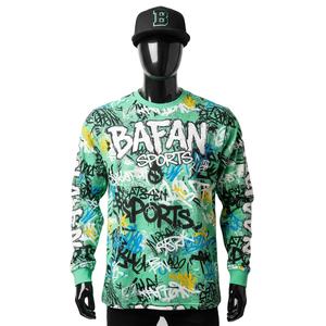 Camiseta de Manga Larga de Poliéster Premium, Transpirable, Absorbe la Humedad, Diseño Gráfico Verde, Sublimación Personalizada, Camiseta de Manga Larga de Algodón - Product Image 1