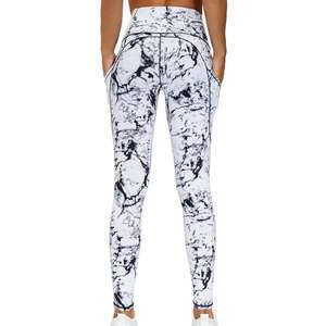 Leggings de yoga à taille élastique avec logo personnalisé, impression par sublimation, leggings de fitness de haute qualité pour femmes, vêtements de sport confortables, vente en gros - Product Image 3