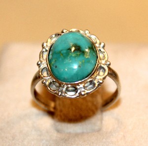 Venta al por mayor personalizado fiesta plata 925 banda hecha a mano turquesa natural anillo de piedras preciosas gran oferta mujer joyería regalo OEM disponible - Product Image 6