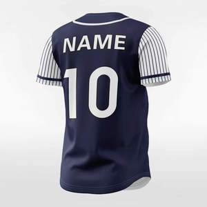 Maillot de baseball personnalisé en polyester 100% à col en V, sublimation personnalisée, nom, numéro, logo, bouton, uniforme d'équipe pour adultes unisexes - Product Image 5