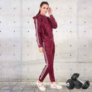 Survêtement élégant et confortable en polaire pour femmes avec col à capuche motif solide pour les activités d'hiver en plein air-Usage quotidien - Product Image 6