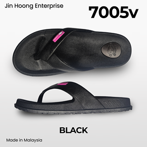 Sandales tongs pour femmes @migo 7005v noires, confortables, légères, respirantes, semelle antidérapante, résistantes à l'eau, talon de 2 cm, fabriquées en Malaisie - Product Image 2