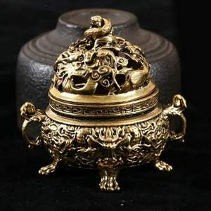 Quemador de incienso de latón tradicional tallado intrincado para meditación relajación Pooja templo decoración difusor de limpieza espiritual - Product Image 5