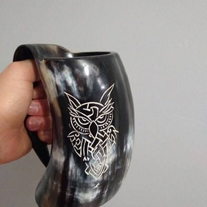 แก้วมักใส่เบียร์รูปควายนอร์สแก้วมักเป็นมิตรกับสิ่งแวดล้อม - Product Image 4