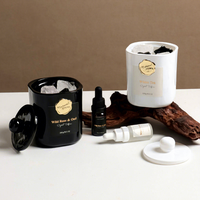 Diffuseur de pierre d'obsidienne en cristal blanc de luxe, ensemble de pots de désodorisant d'huile essentielle