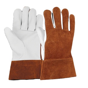 Gants de soudage TIG en cuir de chèvre et croûte de vache antistatiques en polyester de qualité supérieure, résistants aux étincelles, pour la sécurité industrielle - Product Image 1