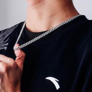 Chic cuban chain link set <b>925</b> <b>sterling</b> <b>silver</b> necklace and <b>bracelet</b> with moissanite elegant fashion jewelry - Product Image 5