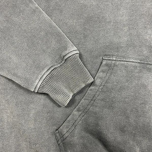 เสื้อฮู้ดดี้ครอปทรงโอเวอร์ไซส์ ผ้าคอตตอน 100% หนัก 450 GSM ผ้าเฟรนช์เทอร์รี่ ล้างสีแบบวินเทจ สไตล์สตรีทแวร์ ไหล่ตก - Product Image 4