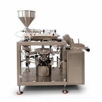 Machine d'emballage de sachets préformés à 4 stations, machine de remplissage et de scellage pour liquides, pâtes, sauces, miel