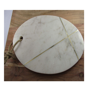 Tabla de cortar de mármol de excelente calidad, bandeja de lluvia, diseño de ciervo, artesanías de piedra redonda, bloques de cortar, el precio más bajo - Product Image 4