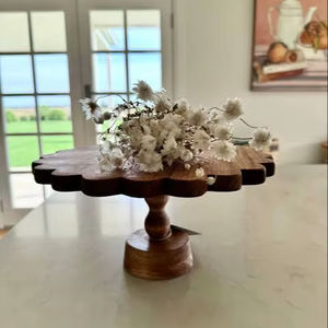 Elegante Bandeja Redonda Moderna de Madera para Decoración del Hogar, Soporte para Pasteles y Velas, Ecológica y Duradera - Product Image 1