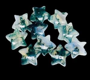 20 piedras preciosas de estrella de ágata de musgo verde, piedras de cabujón pulidas, lote de piedras preciosas sueltas de 10mm a 20mm - Product Image 3