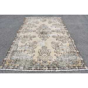 Oriental Beige Green 6.2 X 9.8ft Handmade Turkish <b>Rug</b> Classic Style Classic Hallway for Living Bedroom <b>Bedside</b> Rectangular - Product Image 1