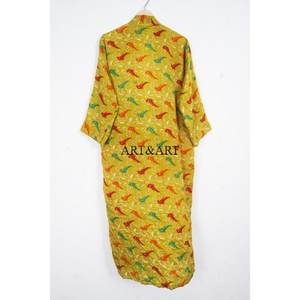 Kimono Largo de Seda Elegante y de Lujo, Hecho a Mano por Diseñador, Ropa de Dormir Suave y Personalizada para Mujer, para Bodas de Verano, Bata de Novia, Otoño y Primavera - Product Image 5