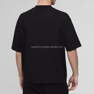 Oversize Boxy Fit Plus Size Heavyweight Streetwear 280 Gsm 100% algodón cuello extendido camiseta de hombre - Product Image 2