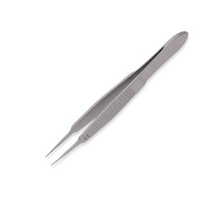 Pinzas McPherson de Alta Calidad, Anguladas, con Mandíbulas Largas de 7.5 mm, de Acero Inoxidable, Instrumentos Microquirúrgicos Oftálmicos - Product Image 1