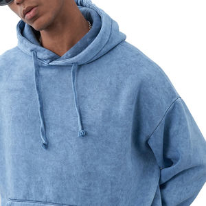 Conjunto Deportivo de Alta Calidad 100% Algodón para Hombre, con Logotipo Personalizado, 2 Piezas, Sudadera con Capucha y Pantalones Deportivos Lavados al Ácido - Product Image 4