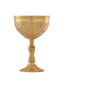 Gobelet à vin en laiton massif Coupe à vin royale |   Décoration médiévale artisanale |   Chalice gothique pour bar |   Vaisselle en laiton vintage - Product Image 1