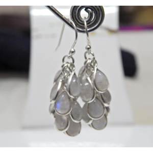 Pendientes de piedra lunar de uva de moda de Plata de Ley 925, cabujón de piedras preciosas para niñas y mujeres, gran idea de regalo - Product Image 4
