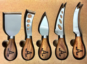 <b>Cheese</b> Knives <b>Set</b> with Wooden Handle Mini Steel Stainless <b>Cheese</b> Knife <b>Set</b> for Charcuterie and <b>Cheese</b> Spread for Party Wedding - Product Image 3