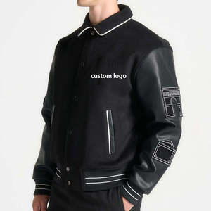 Veste universitaire décontractée d'hiver pour homme, style surdimensionné, broderie en chenille, lettrage en laine, personnalisable OEM - Product Image 1