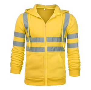 Veste de sécurité pour vêtements de travail de construction d'hiver en toile colorée de haute qualité avec col rond et décoration de poche pour hommes - Product Image 2