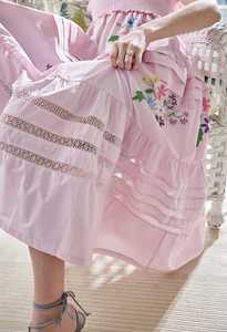 <b>Women</b> <b>Sexy</b> Hot Collection Embroidery Woven Fabric Maxi <b>Dress</b> Sweet Natural Waistline Smocking Sleeveless Casual Occasion <b>Dress</b> - Product Image 4