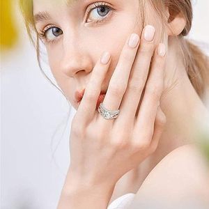 Cut Moissanite Engagement <b>Ring</b> 18K Gold Plated Sterling <b>Silver</b> Prong Setting Luxury Dazzling Certified Wedding Anniversary - Product Image 2